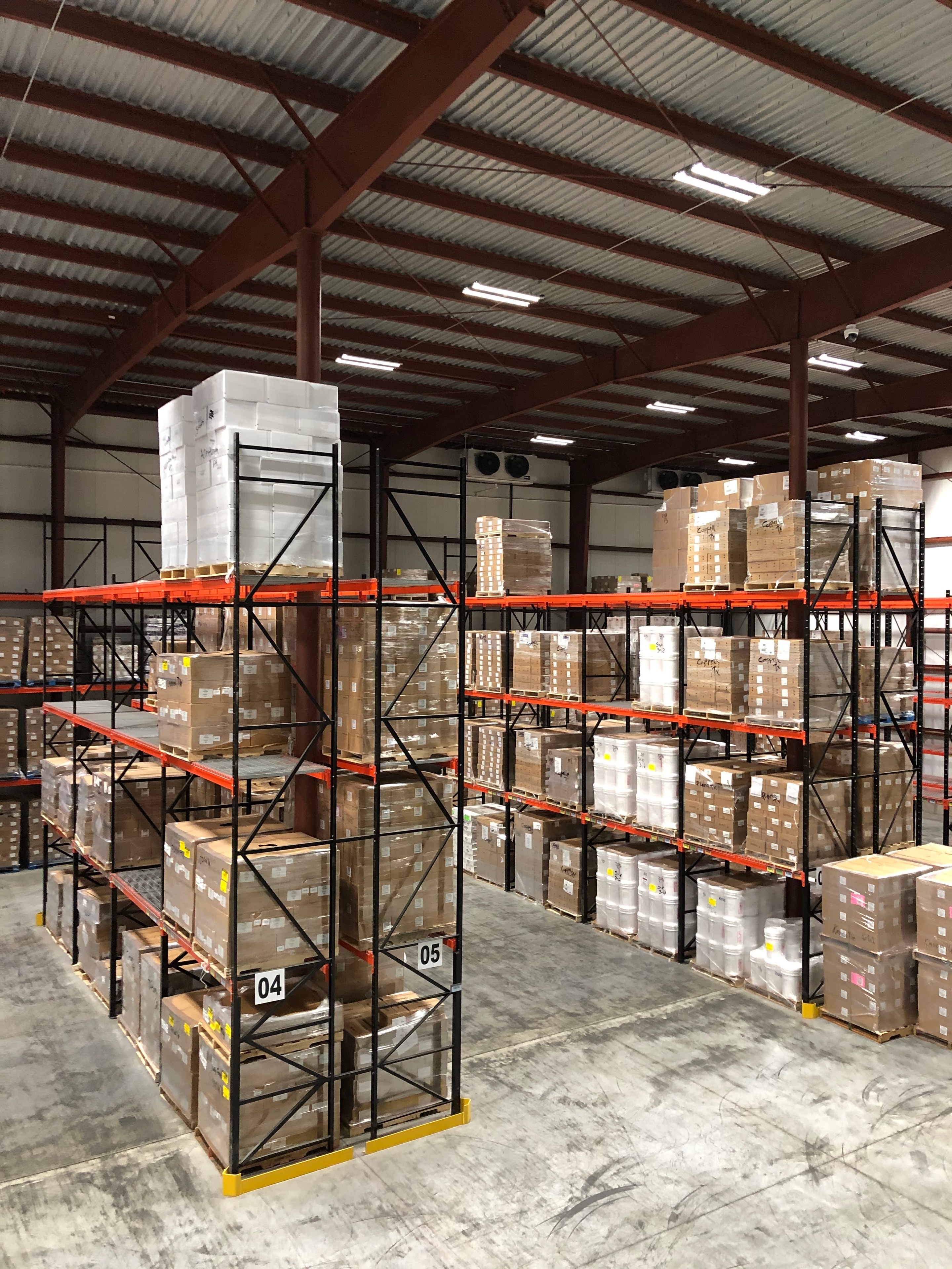 RV Cold Storage LLC refrigerated warehouse racking interior